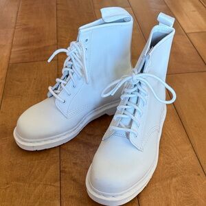 Dr. Martens White Leather Boots